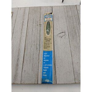 Vintage J&P Coats Dress or Neck Metal Zipper 14" Almond Green 164-A